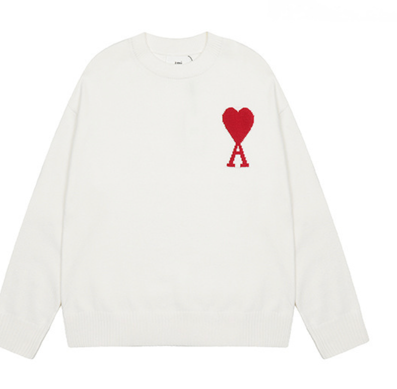 Pull Ami Paris En Laine Blanc