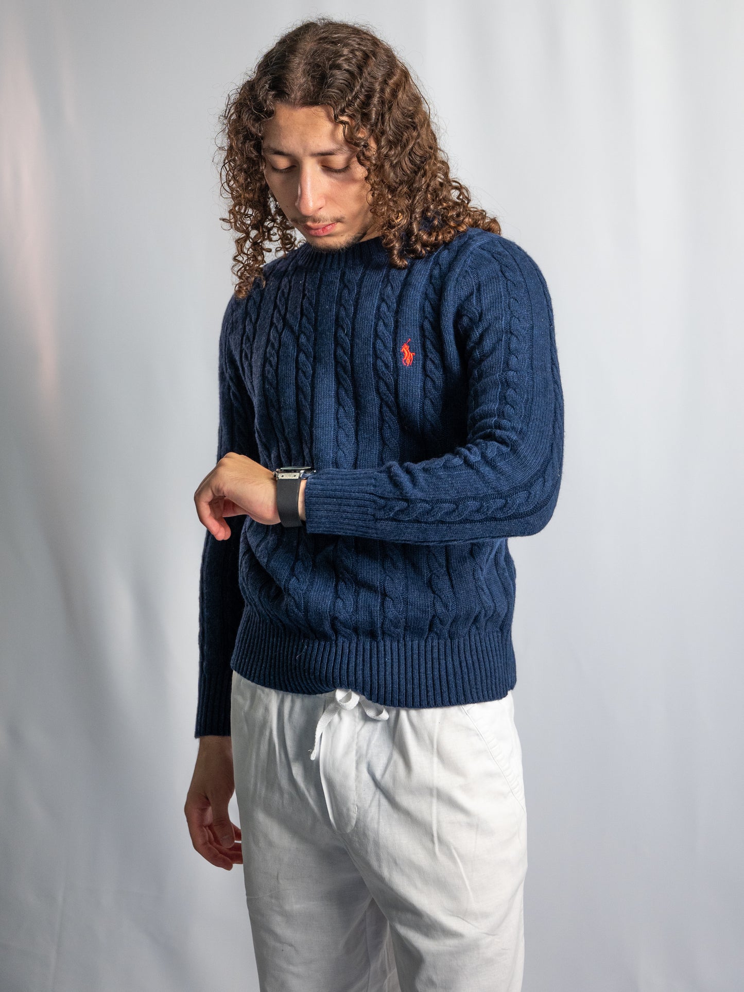Pull Ralph Lauren Bleu Marine – Maille torsadée
