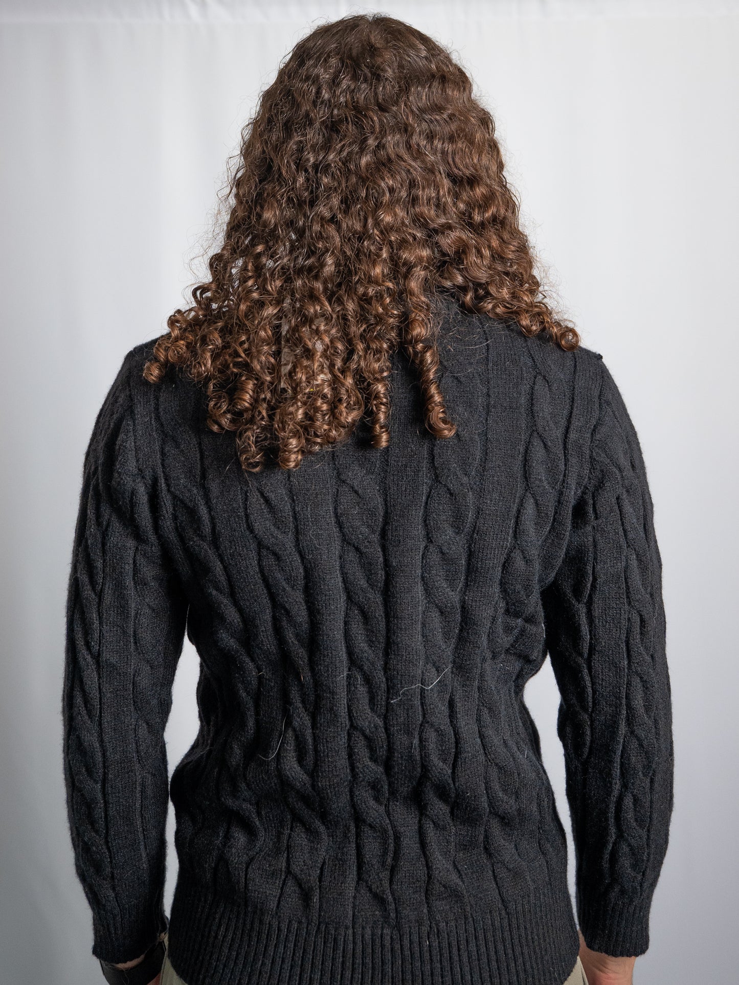 Pull Zippé Ralph Lauren Noir– Maille torsadée