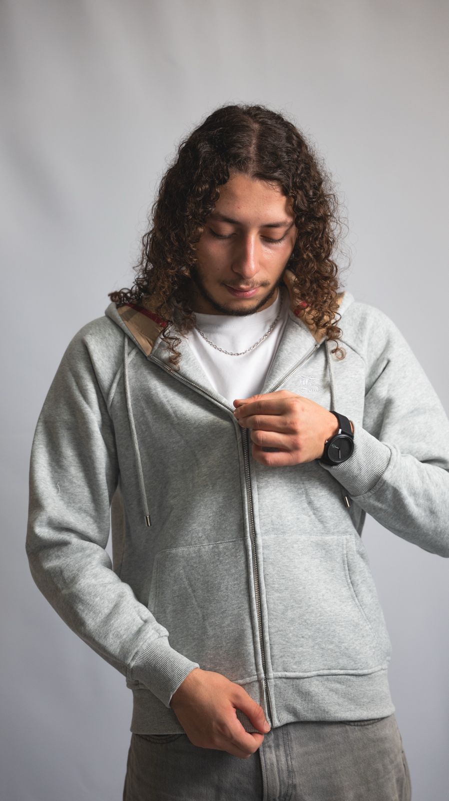 Sweat Zippé Burberry Gris - Homme
