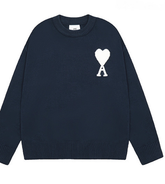 Pull Ami Paris en laine Bleu Marine