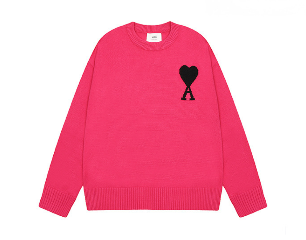 Pull Ami Paris en laine Rose