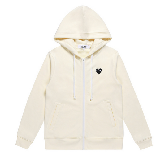 Sweat zippé Comme des Garçons Play Bleu – Cœur noir