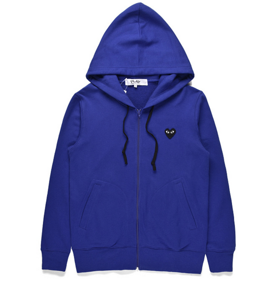 Sweat zippé Comme des Garçons Play Bleu – Cœur noir