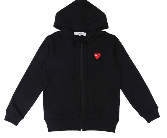 Sweat zippé Comme des Garçons Play Bleu – Cœur Rouge
