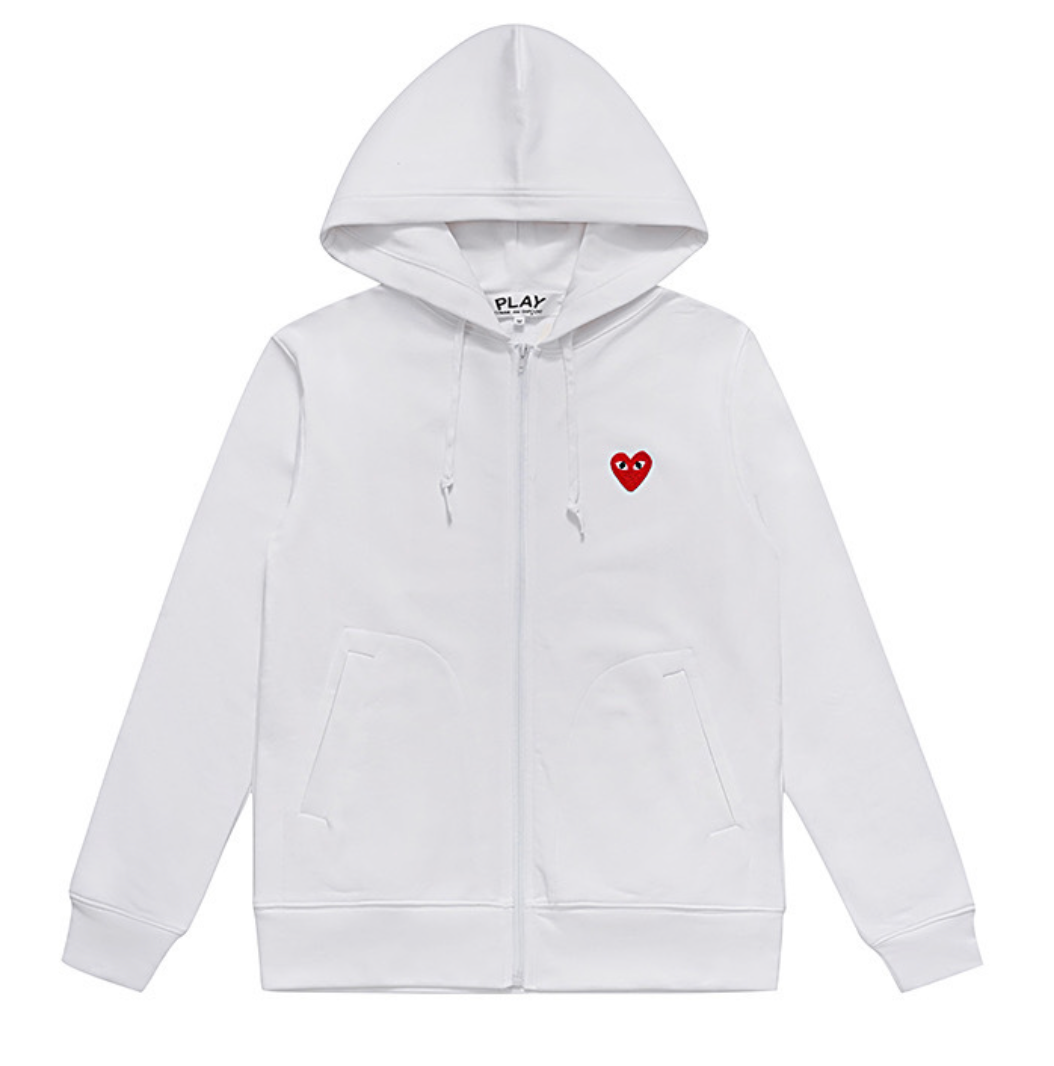 Sweat zippé Comme des Garçons Play Bleu – Cœur Rouge