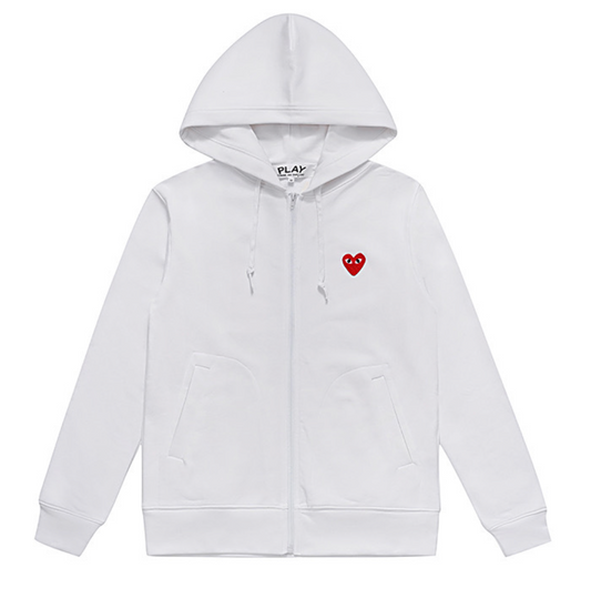 Sweat zippé Comme des Garçons Play Bleu – Cœur Rouge