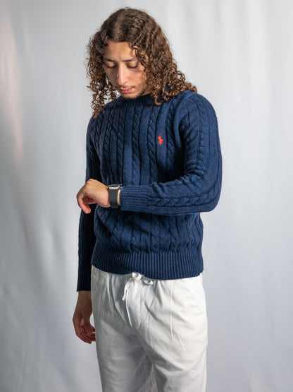 Pull Ralph Lauren Bleu Marine – Maille torsadée