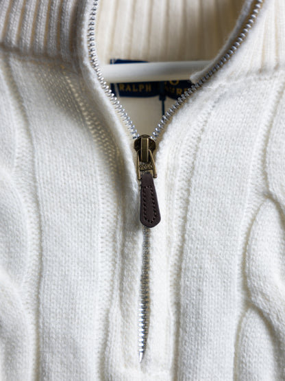 Pull Ralph Lauren Blanc – Maille torsadée